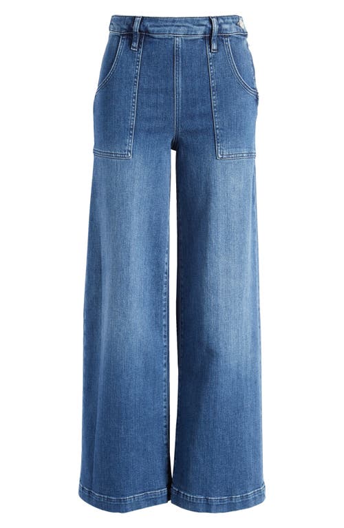 Shop Frame Francoise Wide Leg Jeans In Crossings Clean