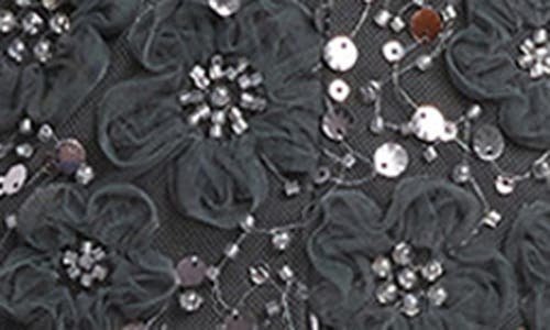 DRESS THE POPULATION DRESS THE POPULATION ELISA SEQUIN FLORAL LACE COCKTAIL MIDI DRESS