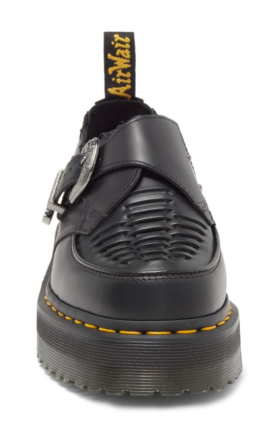 Shop Dr. Martens' Ramsey Quad Monk Strap Platform Shoe In Black Smooth