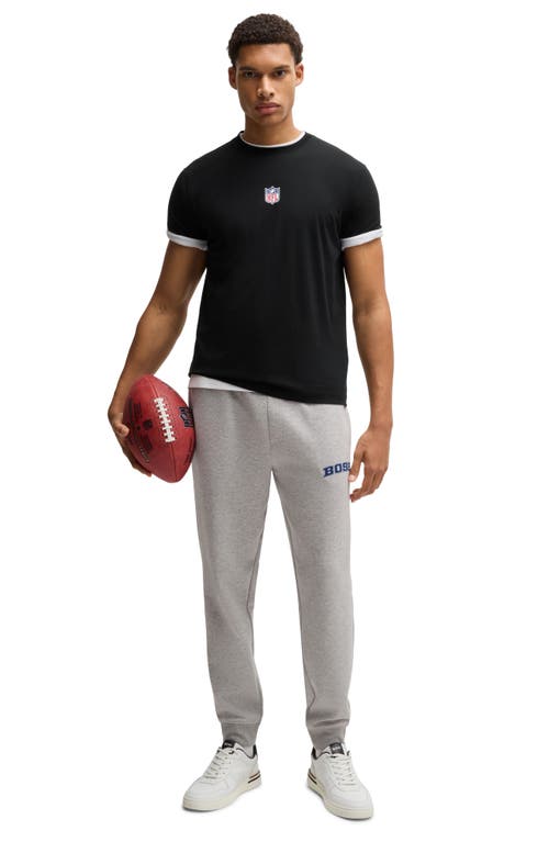 Shop Hugo Boss Boss X Nfl Stretch Cotton Graphic T-shirt In Nfl - Black