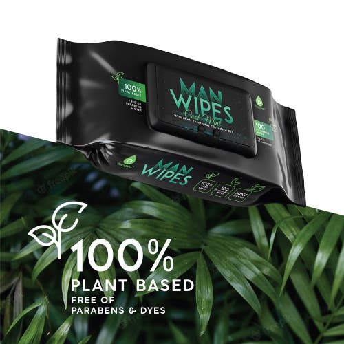 Pursonic 12 Pack Of Flushable Man Wipes In Black