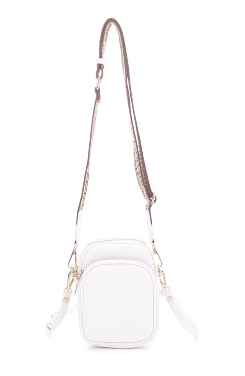 Mali + Lili Josephine Vegan Leather Crossbody Bag in White
