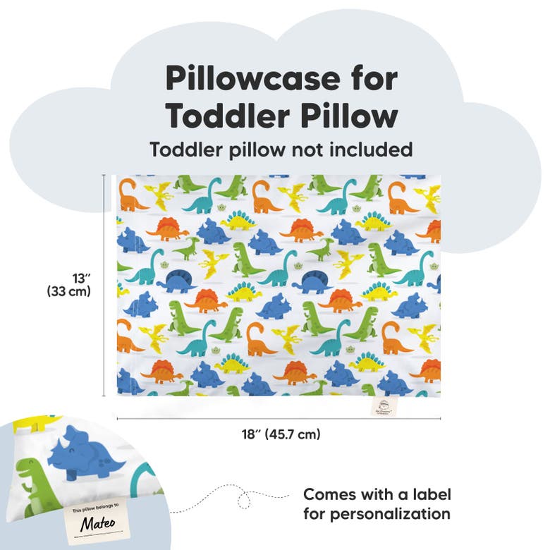 Shop Keababies Printed Toddler Pillowcase 13x18" In Happy Dino