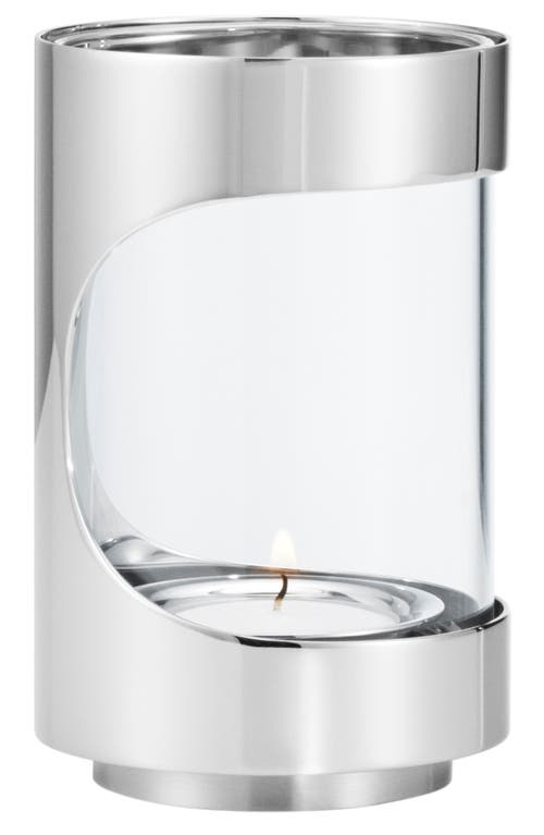 Georg Jensen Chrome Contours Tealight Candle Holder in Silver/Clear 