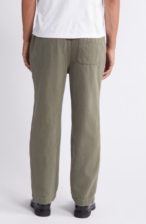 Frame Drawstring Terry Cloth Travel Pants In Smokey Olive