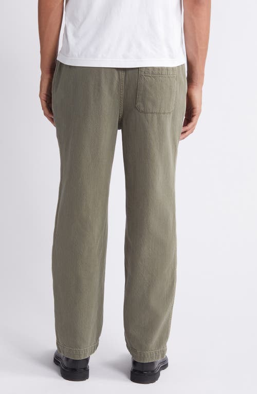 Shop Frame Drawstring Terry Cloth Travel Pants In Smokey Olive