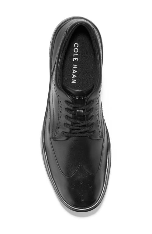 Shop Cole Haan Grand Crosscourt Wingtip Sneaker In Black Leather/black
