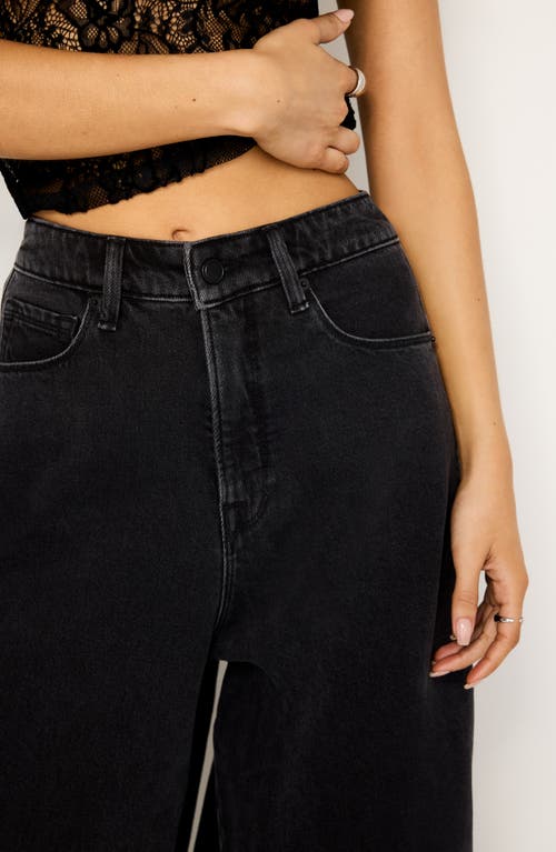 Shop Good American Paneled Wide Leg Jeans In Black351