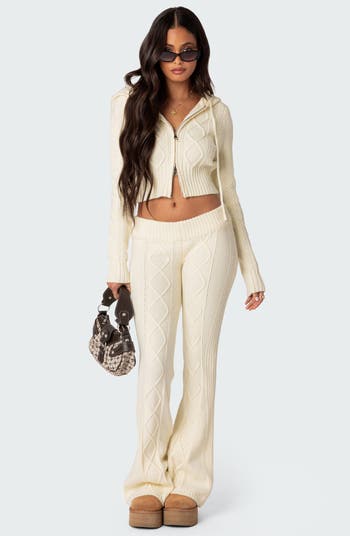 Cable Knit Flare Pants by Victor Glemaud for $65