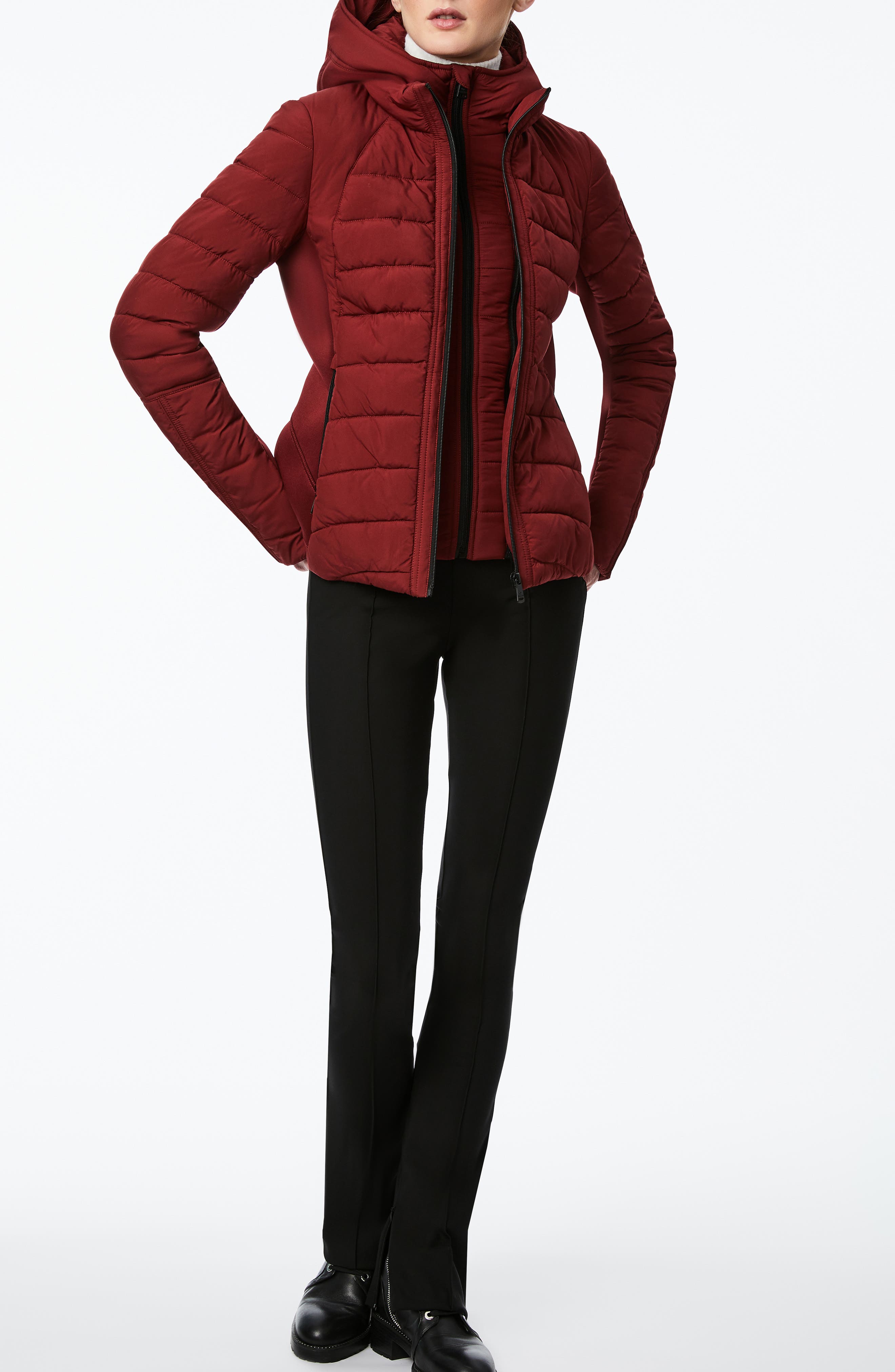 quilted hooded jacket