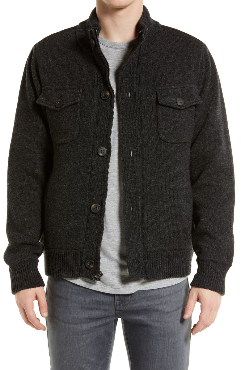 Schott NYC Fleece Lined Wool Blend Knit Jacket | Nordstrom