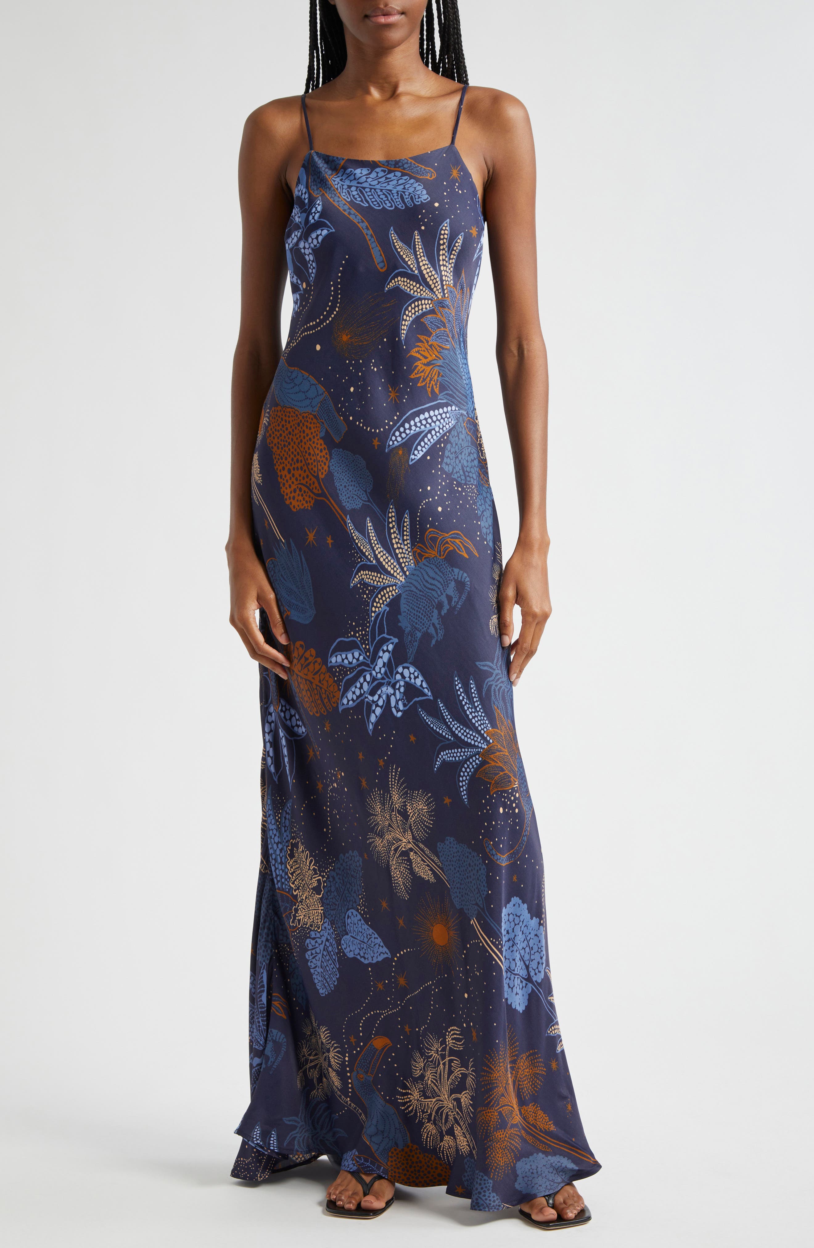 FARM Rio Night Jungle Bias Cut Maxi Slipdres | Nordstrom