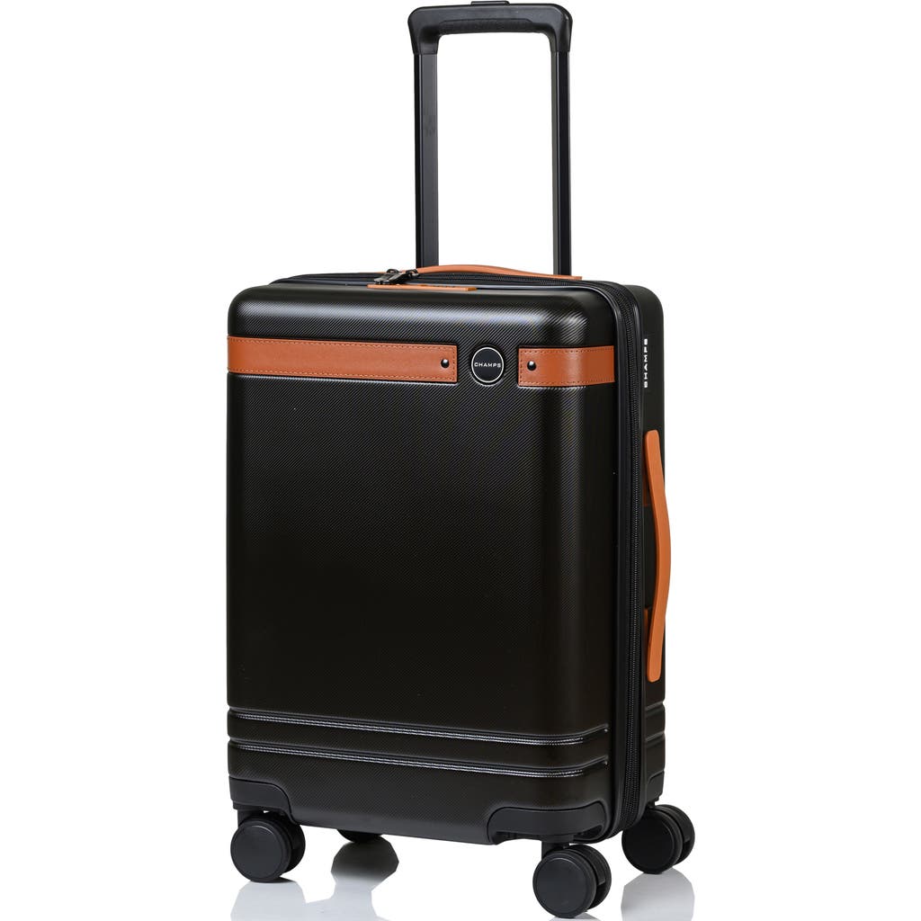 Shop Champs Vintage Iv Hardside Carry-on Suitcase In Black