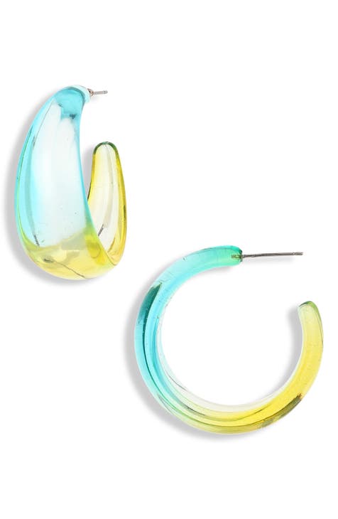 Ombré Acrylic Hoop Earrings