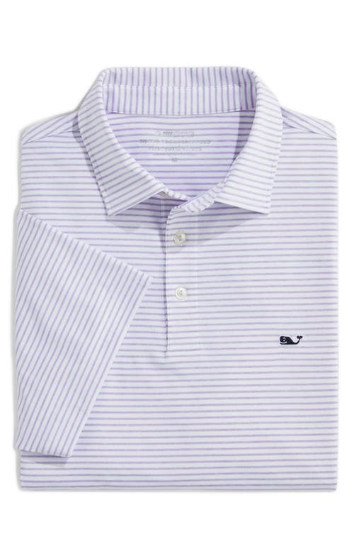 Shop Vineyard Vines Stripe Sankaty Short Sleeve Performance Polo In D818 White