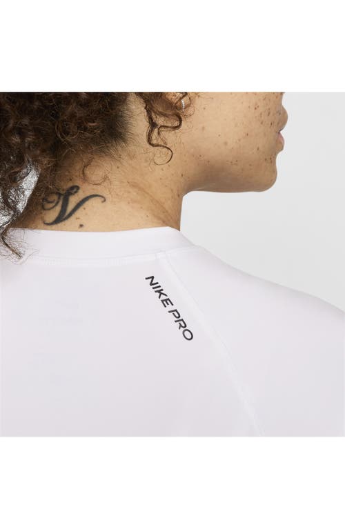 Shop Nike Pro Dri-fit Long Sleeve Top In White/black