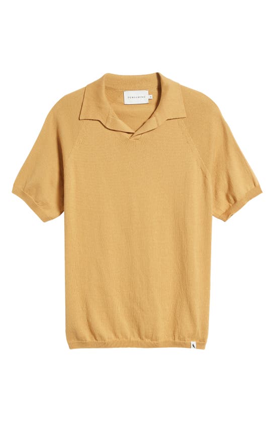 Shop Peregrine Emery 2.0 Organic Cotton Johnny Collar Polo In Amber