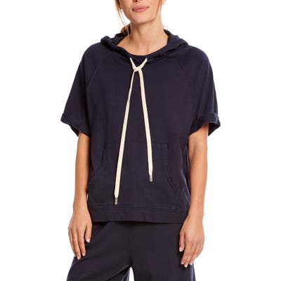 Michael Stars Short Sleeve Hoodie, Blue