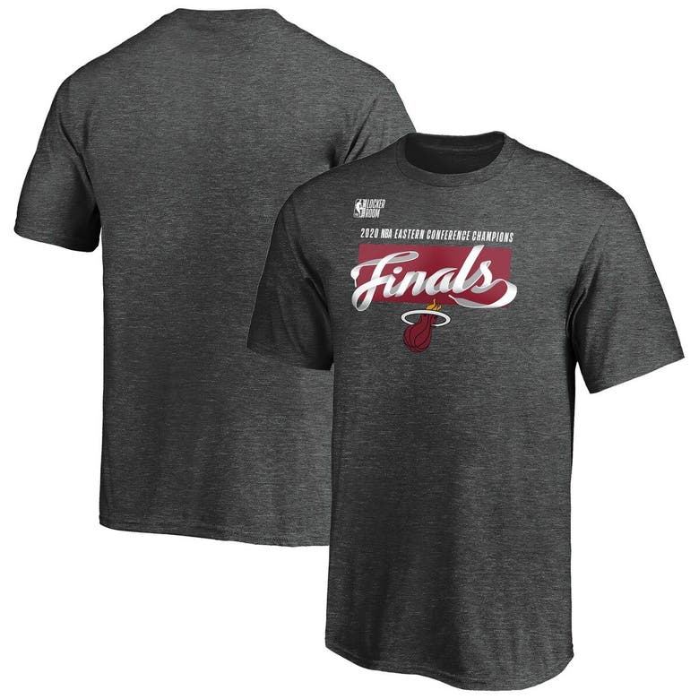 Fanatics Kids' Youth  Branded Heather Charcoal Miami Heat 2020 Eastern Conference Champions Locker Room T-s