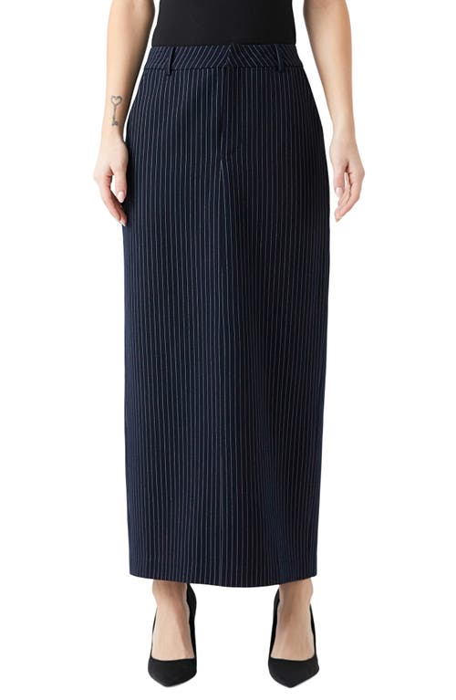 Grey Lab Pinstripe Maxi Skirt Dark Navy at Nordstrom,