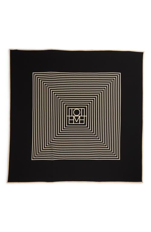 Totême Toteme Monogram Silk Scarf In Black