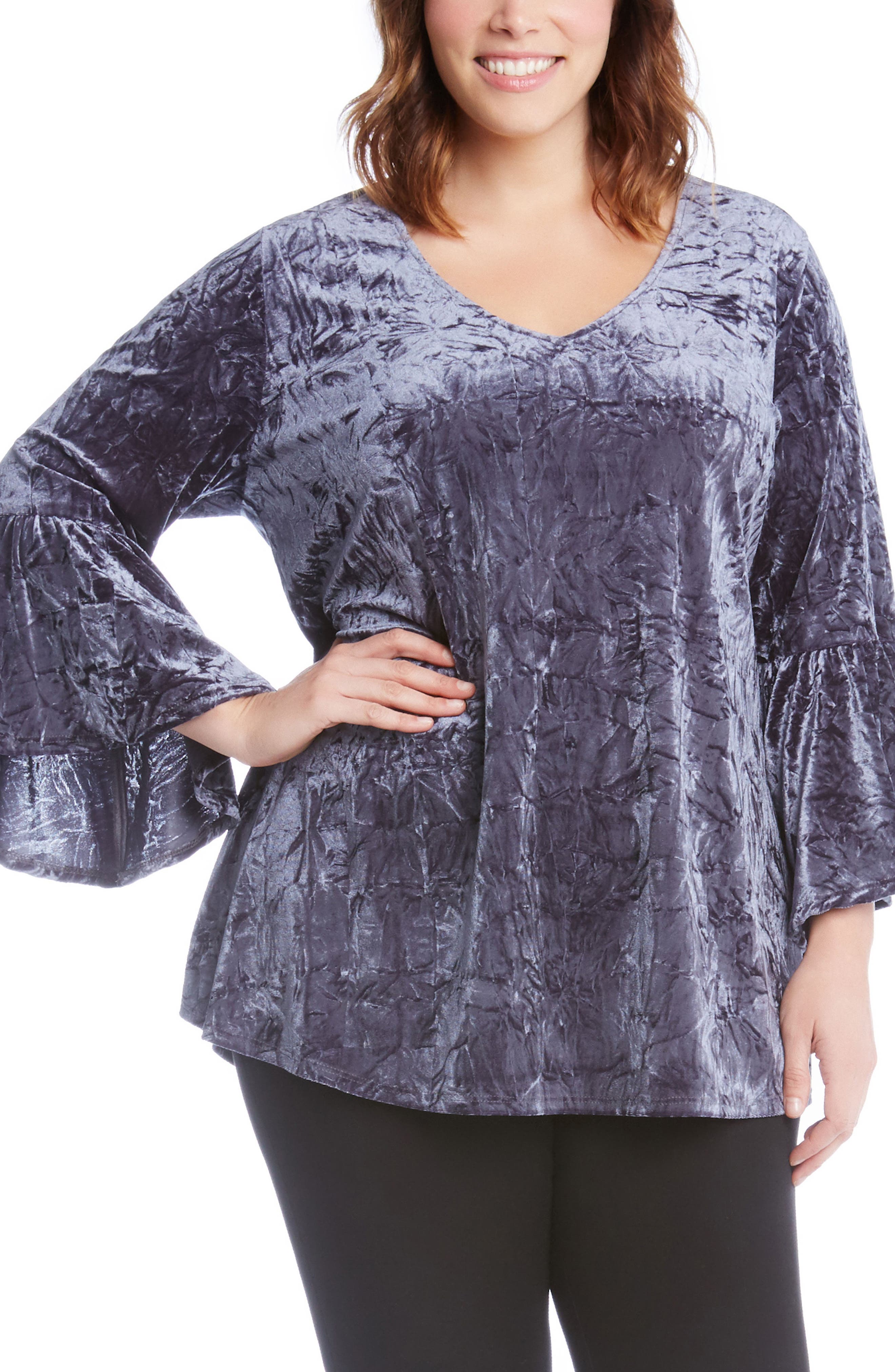 plus size crushed velvet top