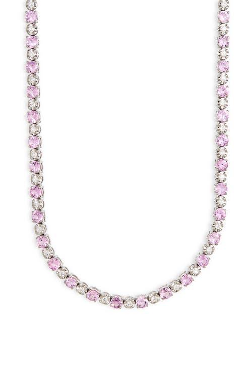 VALANI ATELIER Pink Sapphire & Diamond Eternity Necklace in White Gold/Sapphire/Diamond at Nordstrom, Size 16