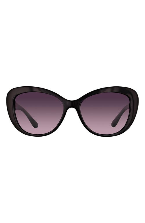 Velvet Eyewear Chrystie 55mm Gradient Polarized Oval Sunglasses in Black at Nordstrom