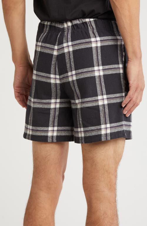 Shop Nordstrom Flannel Sleep Shorts In Black Scotty Plaid