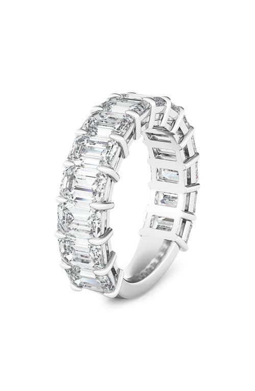 Emerald Cut Lab Created Diamond Eternity Ring in White Gold