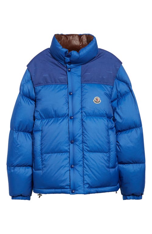 Shop Moncler Verone Convertible Down Puffer Jacket In Blue