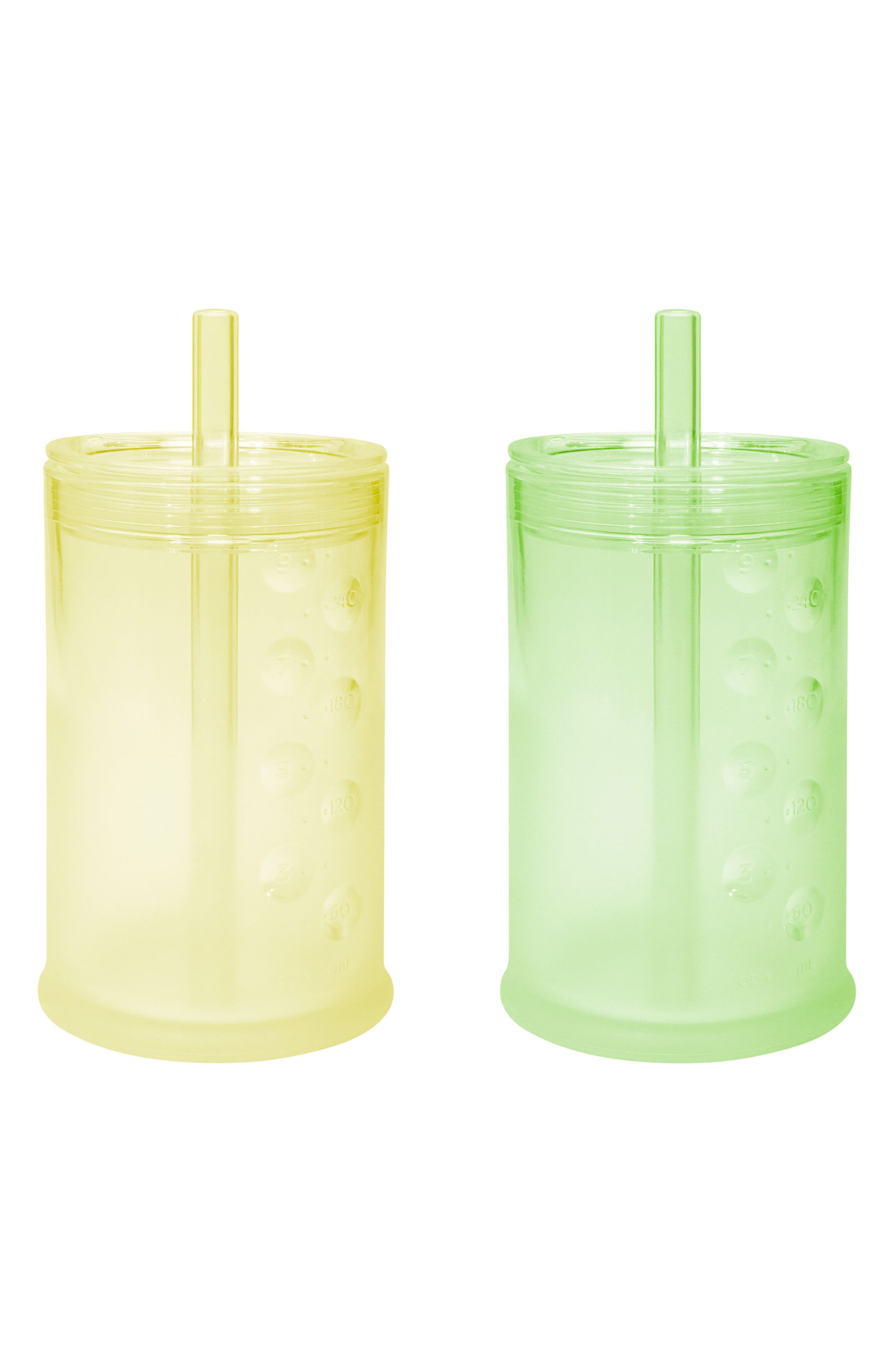 Olababy 2-Pack 9-Ounce Easy Sipping Straw Cups in Lemon/Kiwi 