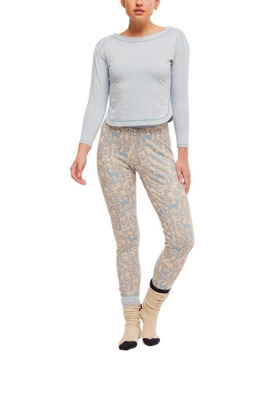 Shop Free People Chill Evening Knit Pajamas In Snow Combo