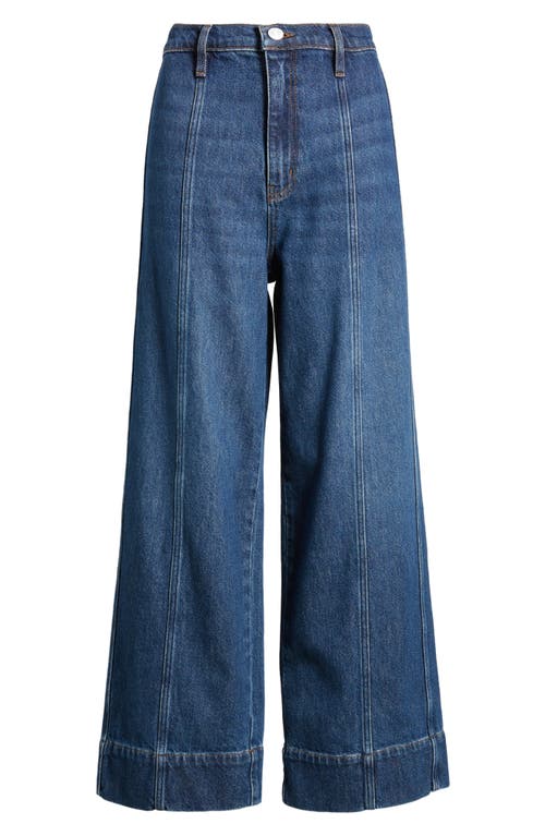 Shop Frame The Seamed Wide Leg Ankle Jeans In Etta