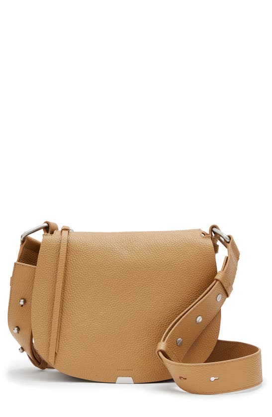 Allsaints Captain Round Leather Crossbody In Palisade Tan