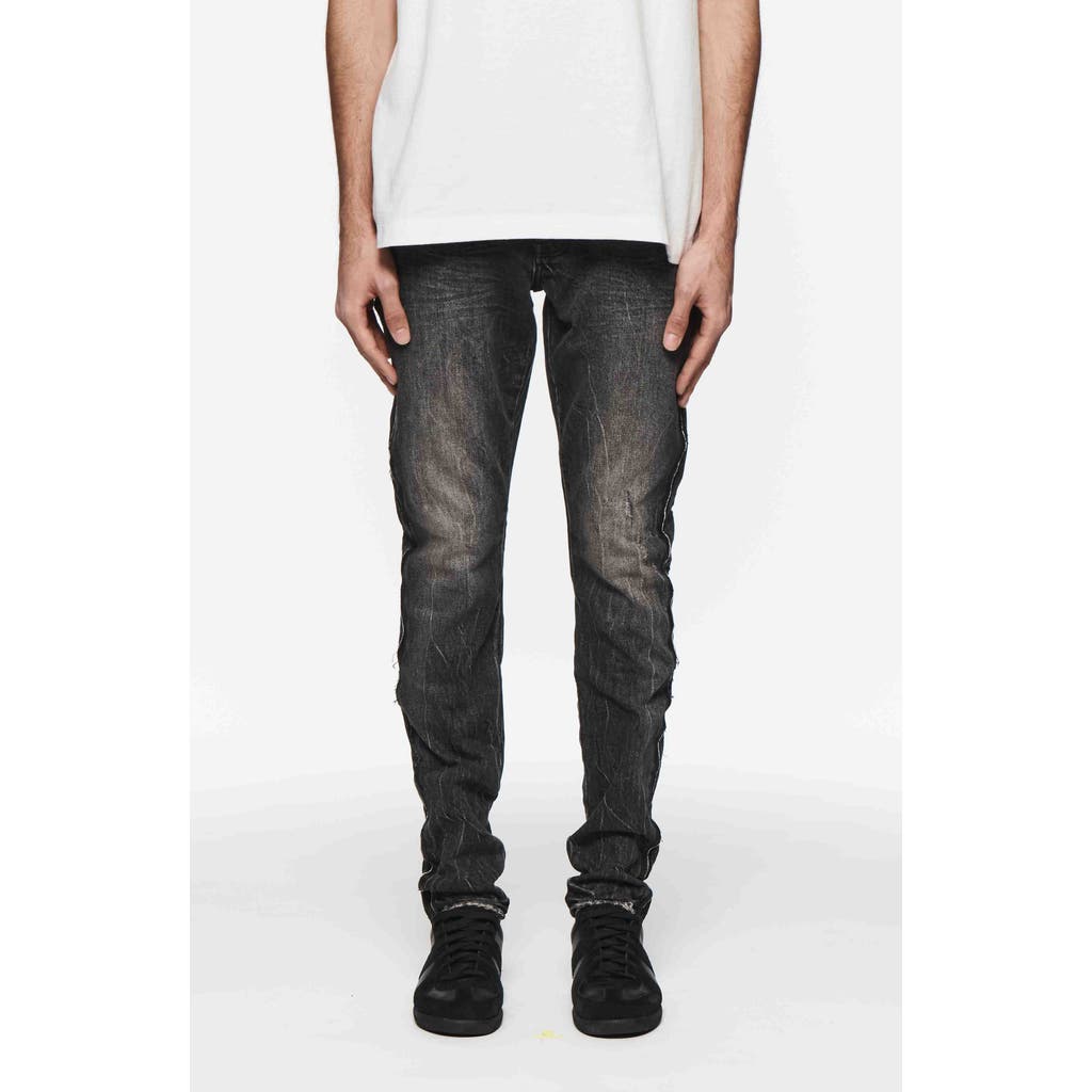 PURPLE BRAND Shadow Seam Skinny Jeans in Black