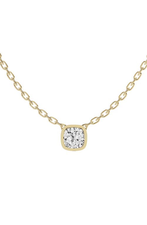 18K Gold Cushion Lab Created Diamond Pendant Necklace in D1.50Ct - 18K Yellow Gold