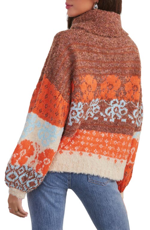 Vici Collection Monet Turtleneck Sweater In Orange Multi