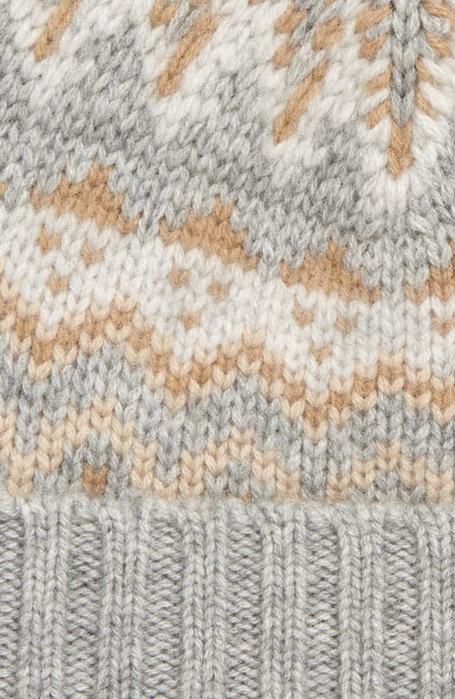 Vince Fair Isle Wool & Cashmere Beanie In Grey