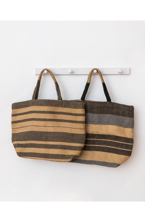 Will And Atlas Will & Atlas Sonoma Stripe Jute Shopper In Gray/natural