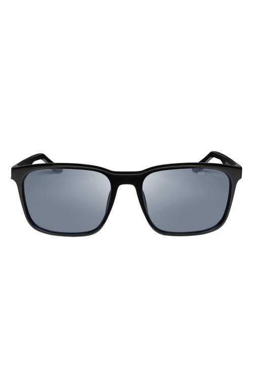Nike Rave 57mm Polarized Square Sunglasses In Black