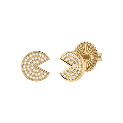 Luvmyjewelry Pac Man Candy Sterling Silver Diamond Earring In 14kt Gold Vermeil On Sterling