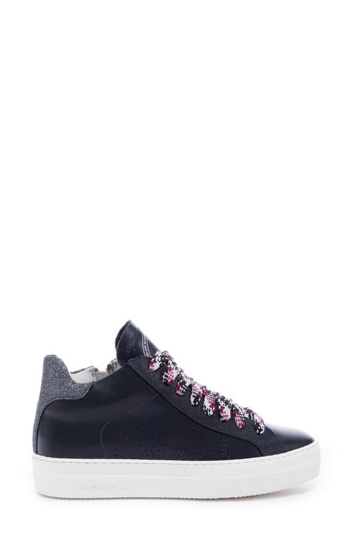 P448 Thea Mid Sneaker In Glitterfine/navy
