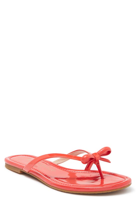 Kate Spade Petit Flip Flop Sandals In Coral Rose Patent Leather