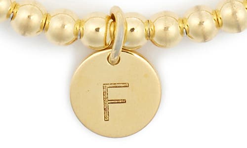 Meshmerise Initial Charm Ball Stretch Bracelet In Yellow-f
