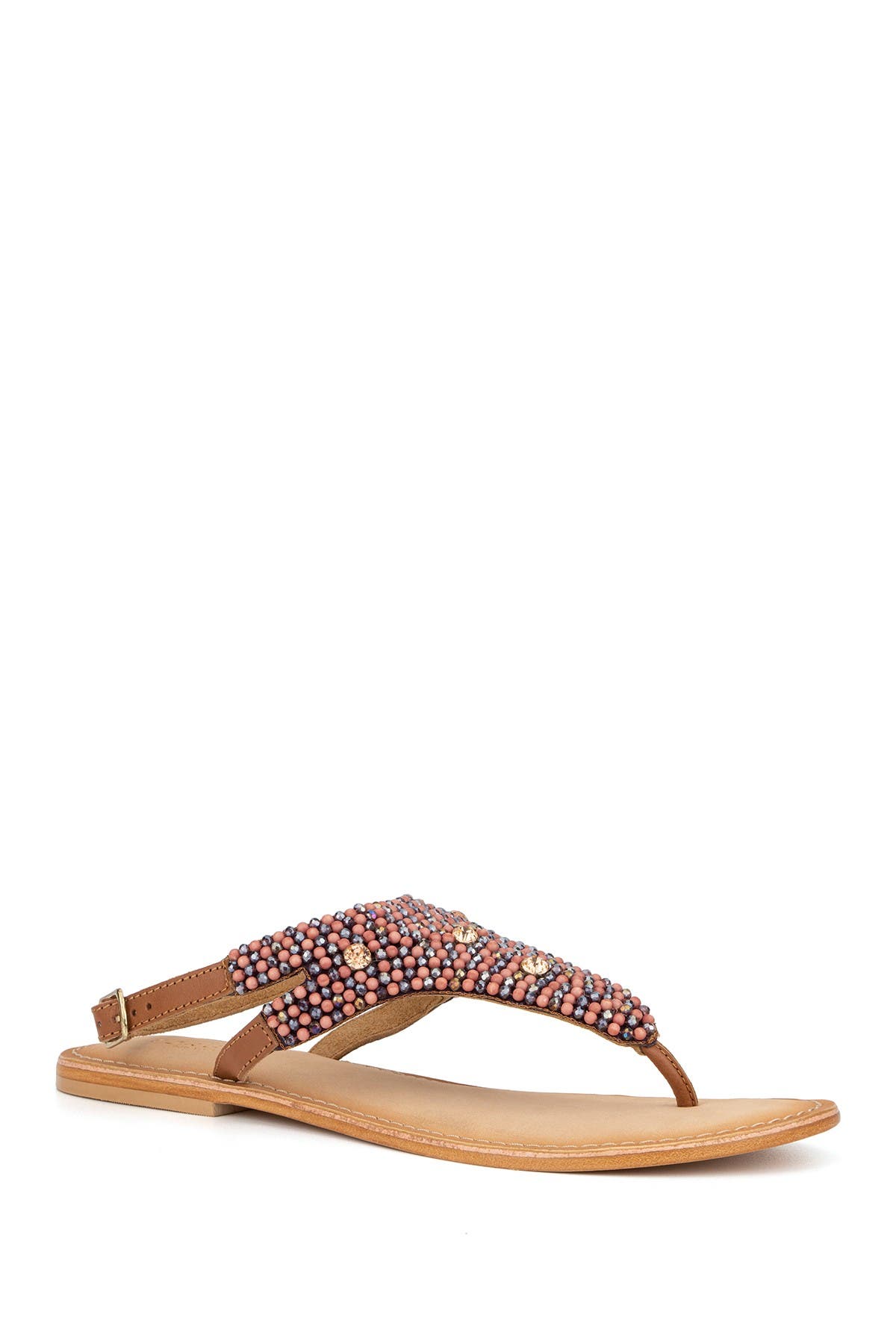 Torgeis Vega Beaded T-strap Sandal In Plum