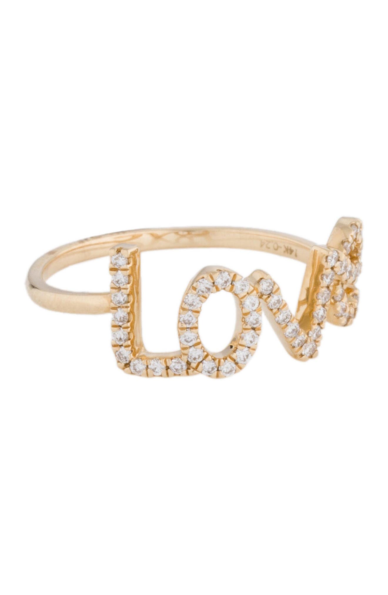 Adornia Fine 14k Yellow Gold Diamond Love Ring