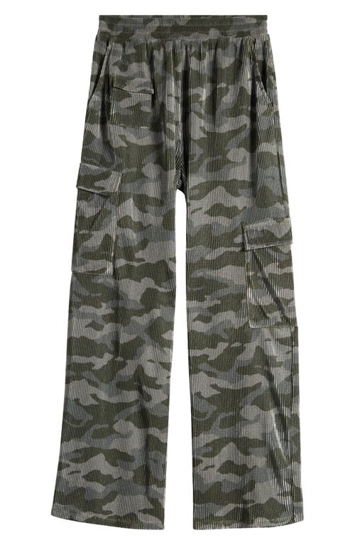 Shop Love, Fire Kids' Pleated Cargo Pants In Olive Camo