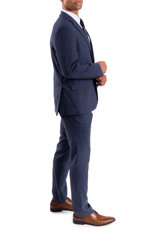Savile Row Co Navy Donegal Twist Trim Fit Suit In Navy