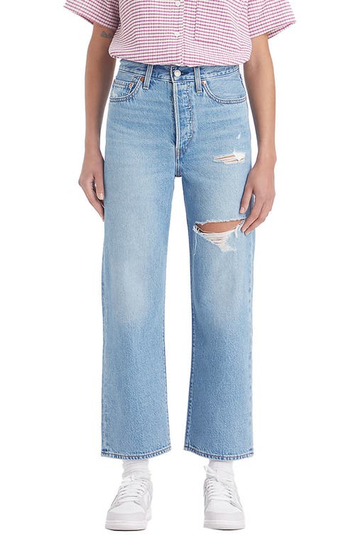 levi's Ribcage Ripped High Waist Ankle Straight Leg Jeans in In The Middle W Da